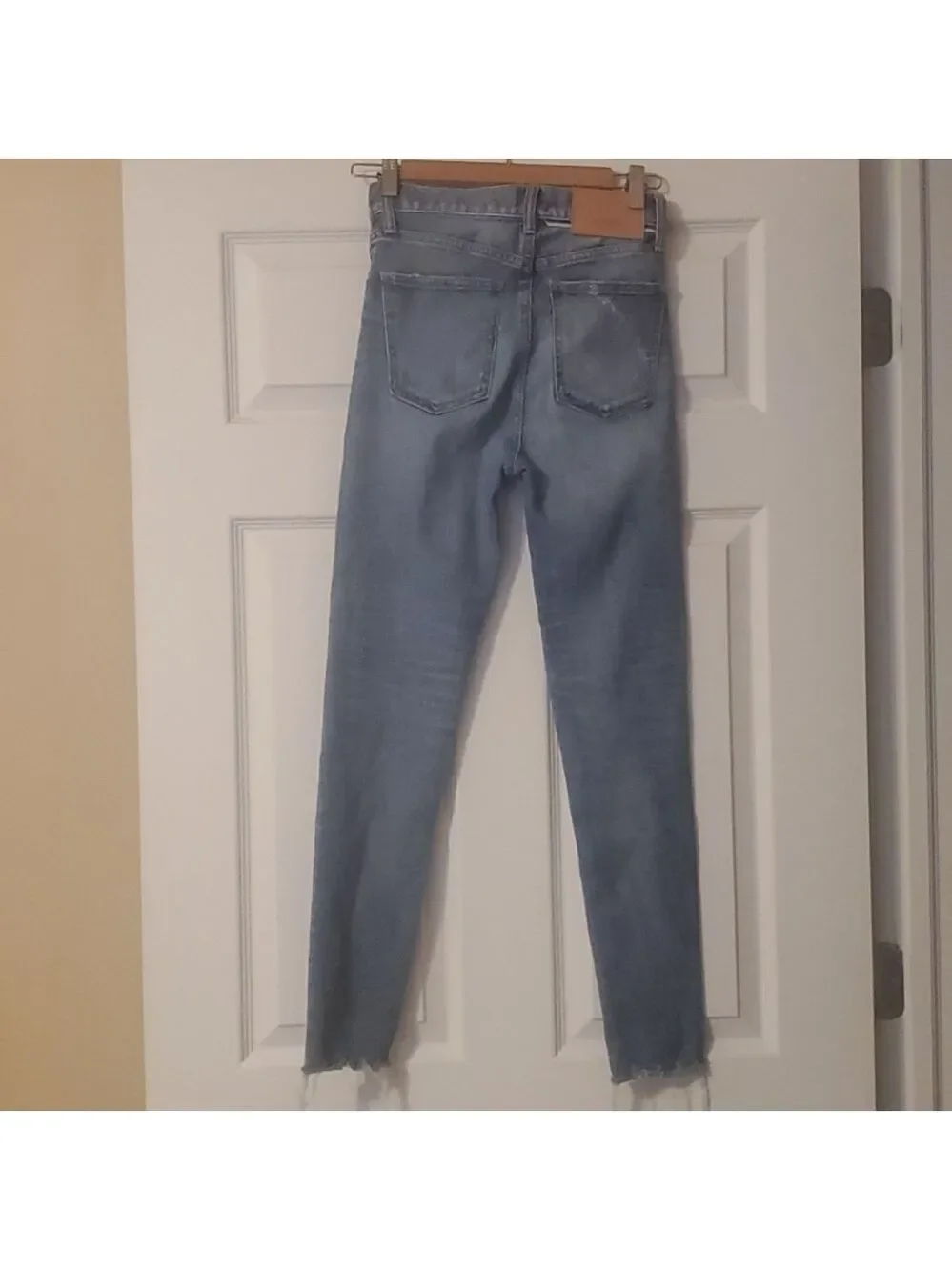 Moussy Vintage Keans Women's Size 000 Faded Blue Hammond Skinny Distressed Rips